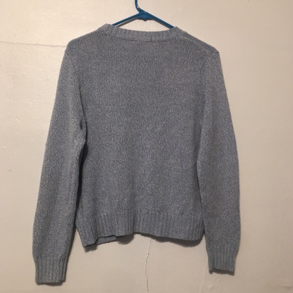 H&M Divided Knit Sweater Scoop Neck Light Blue & White Size Médium - Picture 6 of 13
